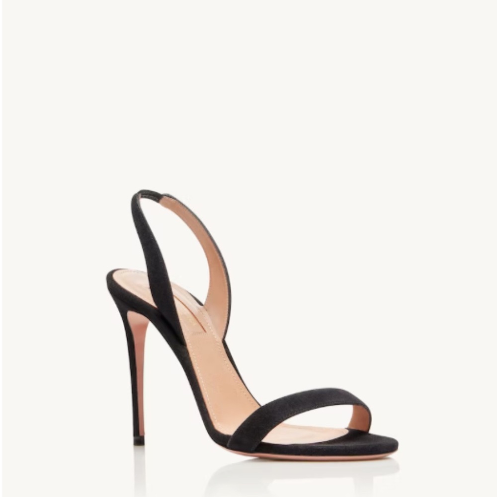 Aquazzura So Nude Sandal 105, black suede, size 35/5 - Picture 5 of 7